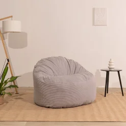 Outlet Bananair Pouf velours côtelé épais 100cm gris clair