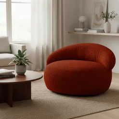 Bananair Pouf XXL déhoussable en velours côtelé 110x100 cm rouge brique* Pouf Et Poire