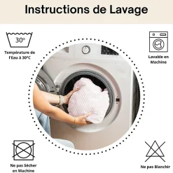 Hot Bananair Pouf XXL déhoussable en velours côtelé 110x100 cm rose