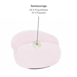 Hot Bananair Pouf XXL déhoussable en velours côtelé 110x100 cm rose