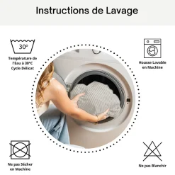 Discount Bananair Pouf XXL déhoussable en velours côtelé 110x100 cm gris clair