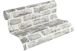 Discount Profhome 361403-GU Papier peint aspect pierre carrelage lisse mat 5,33 m2