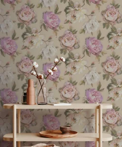 Profhome 396081-GU Papier peint floral légèrement texturé mat 5,33 m2* Papier Peint Fleuri