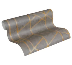 Profhome 369281-GU Papier peint à motifs graphiques légèrement texturé subtilement chatoyant 5,33 m2* Papier Peint Géométrique|Papier Peint