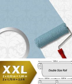 Clearance Profhome 951361-GU Papier peint baroque texturé mat 26,5 m2
