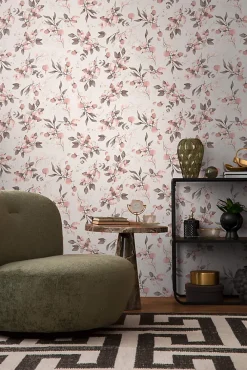 Profhome 397681-GU Papier peint style country texturé et des accents métalliques 5,33 m2* Papier Peint Fleuri