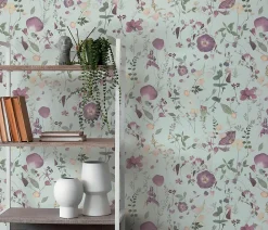 Profhome 397463-GU Papier peint floral légèrement texturé mat 5,33 m2* Papier Peint Fleuri