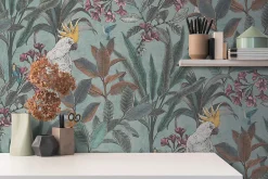 Clearance Profhome 397482-GU Papier peint moitf d'oiseaux légèrement texturé mat 5,33 m2