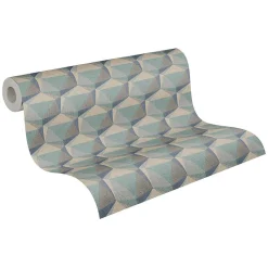 Clearance Profhome 387484-GU Papier peint à motifs graphiques légèrement texturé mat 5,33 m2