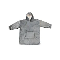 Clearance Ornami Pull plaid polaire à capuche adulte gris