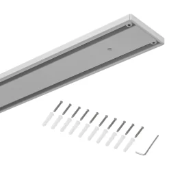 GoodHome Rail à rideau double Thira blanc L.300cm* Rail À Rideaux