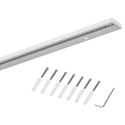 Discount GoodHome Rail à rideau simple Thira blanc L.200cm