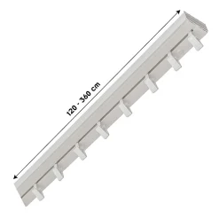 Monmobilierdesign Rail De Plafond Tringle En Pvc Pour Rideaux à Crochets Blanc Monorail Droit 220 Cm