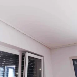Monmobilierdesign Rail De Plafond Tringle En Pvc Pour Rideaux à Crochets Blanc Double Rail Courbé 200 Cm* Rail À Rideaux