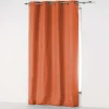 Clearance Douceur D'Intérieur Rideau à œillets 140 x 280 cm en microfibre unie Absolu Terracotta Grande hauteur