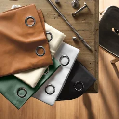 Clearance Douceur D'Intérieur Rideau à œillets 140 x 280 cm en microfibre unie Absolu Terracotta Grande hauteur