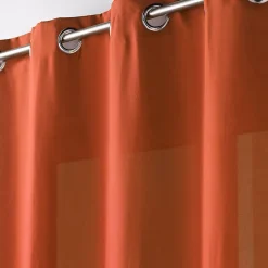 Clearance Douceur D'Intérieur Rideau à œillets 140 x 280 cm en microfibre unie Absolu Terracotta Grande hauteur