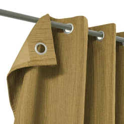 Clearance GoodHome Rideau à œillets uni effet froissé Castellano jaune moutarde L.260 x l.140