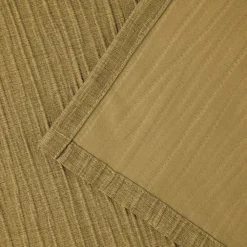 Clearance GoodHome Rideau à œillets uni effet froissé Castellano jaune moutarde L.260 x l.140