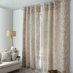 Outlet Home Maison Rideau à oeillets en coton recyclé Chambray (140x240 cm - Naturel)