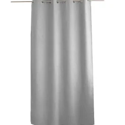 Outlet Home Maison Rideau à oeillets en velours chenillé (140x240 cm - Gris clair)