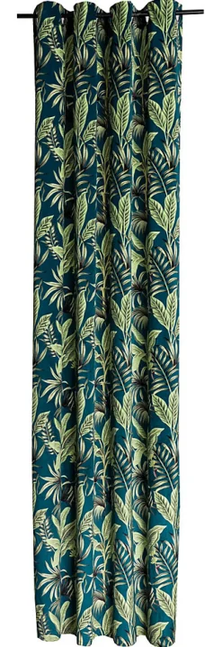 Hot Deko & Co Rideau à oeillets velours imprimé jungle vert L.250 x l.135cm Deco&co