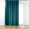 Clearance Douceur D'Intérieur Rideau à passants cache-volants en coton 140 x 240 cm Mistraline Bleu canard