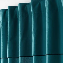 Clearance Douceur D'Intérieur Rideau à passants cache-volants en coton 140 x 240 cm Mistraline Bleu canard