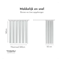 Today Rideau a oeillets - 140X240 - Denim - Essential - 356011* Rideau Thermique