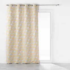 Best Douceur D'Intérieur Rideau a oeillets tamisant 140 x 260 cm jacquard Floriani Jaune