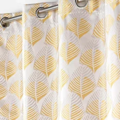 Best Douceur D'Intérieur Rideau a oeillets tamisant 140 x 260 cm jacquard Floriani Jaune