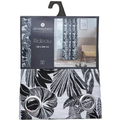 Atmosphera Créateur D'Intérieur Rideau Bejuco à motifs jacquard - à oeillets - noir 140x260 cm - Atmosphera* Rideau Occultant