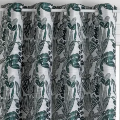 Atmosphera Créateur D'Intérieur Rideau Bejuco à motifs jacquard - à oeillets - vert cèdre 140x260 cm - Atmosphera* Rideau Occultant