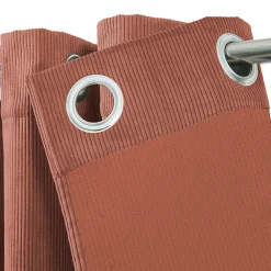 Clearance GoodHome Rideau effet velours Carrington l.135 x H.260 cm marron