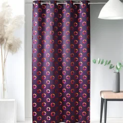 Outlet Home Maison Rideau en jacquard à imprimés "rosace" (140x260 cm - Prune)