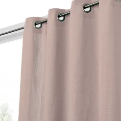 Clearance GoodHome Rideau effet lin rose H.260 x l.140 cm