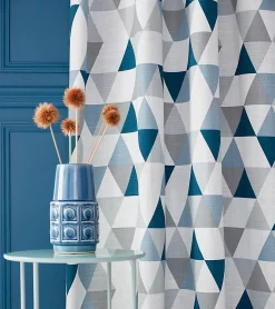 Clearance GoodHome Rideau Rima bleu l.140 x H.260 cm
