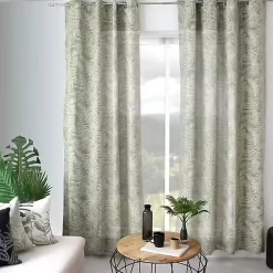 Paris Prix Rideau Imprimé à oeillets "Mambo" 140x240cm Vert Olive* Rideau Tamisant