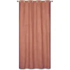 Clearance Dylrev Rideau isolant thermique à œillets, doublure polaire effet suédine terracotta L.240 x l.140cm