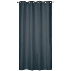 Outlet Dylrev Rideau isolant thermique à œillets, doublure polaire effet lin bleu marine L.240 x l.135cm