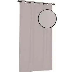 Outlet Dylrev Rideau isolant thermique à œillets, doublure polaire beige taupe L.240 x l.140cm