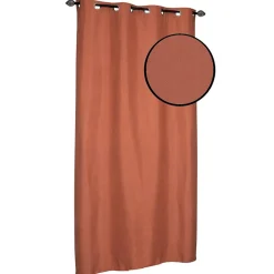 Discount Dylrev Rideau isolant thermique à œillets, doublure polaire marron camel L.240 x l.140cm