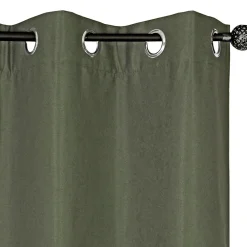 Clearance Dylrev Rideau isolant thermique à œillets, doublure polaire vert kaki L.240 x l.140cm