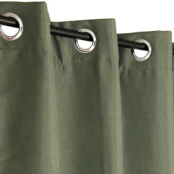 Clearance Dylrev Rideau isolant thermique à œillets, doublure polaire vert kaki L.240 x l.140cm