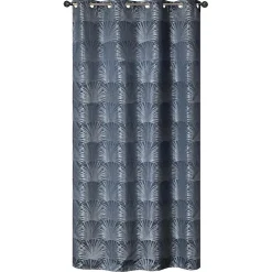 Best Dylrev Rideau Jacquard à Œillets Palme 140x240cm - Bleu Nuit - Décoration Tropicale Prête à Poser