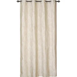 Best Dylrev Rideau Jacquard Végétal Prêt à Poser Beige 140x240cm