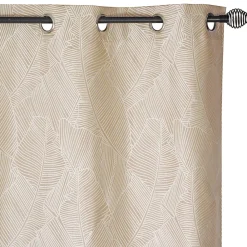 Best Dylrev Rideau Jacquard Végétal Prêt à Poser Beige 140x240cm