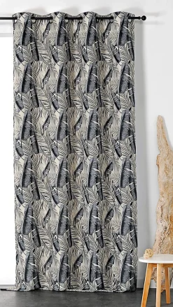 Discount Linder Rideau Java noir et blanc l.135 x H.250 cm