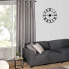 Clearance Dylrev Rideau occultant à œillets imprimé feuilles gris L.240 x l.140cm