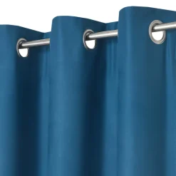 Best GoodHome Rideau occultant à œillets effet tissé Pasig bleu L.260 x l.140cm